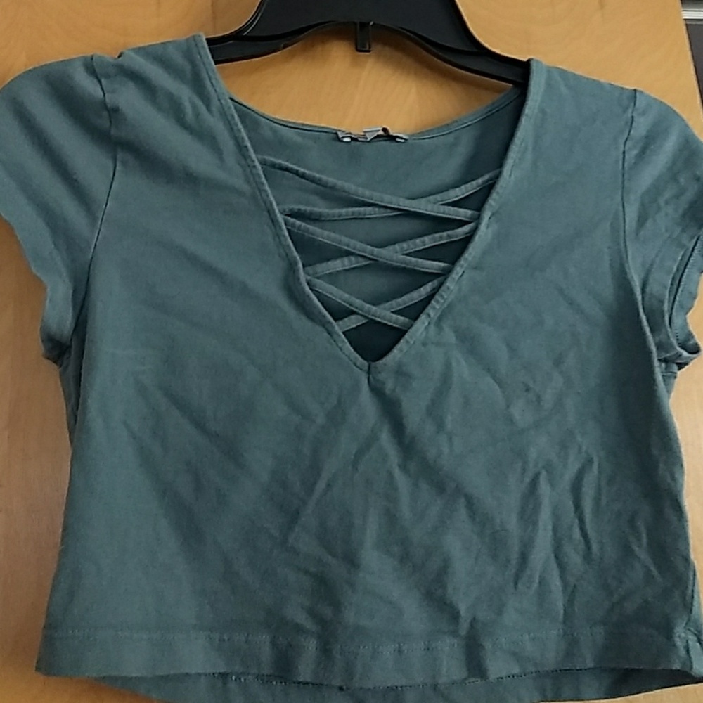 Green crop top
